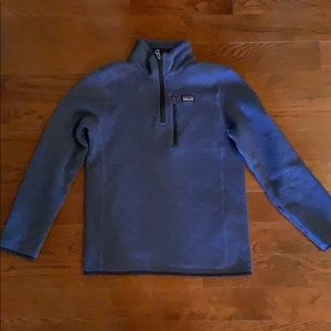 Patagonia Boys Better Sweater 1/4 zip blue XL 14